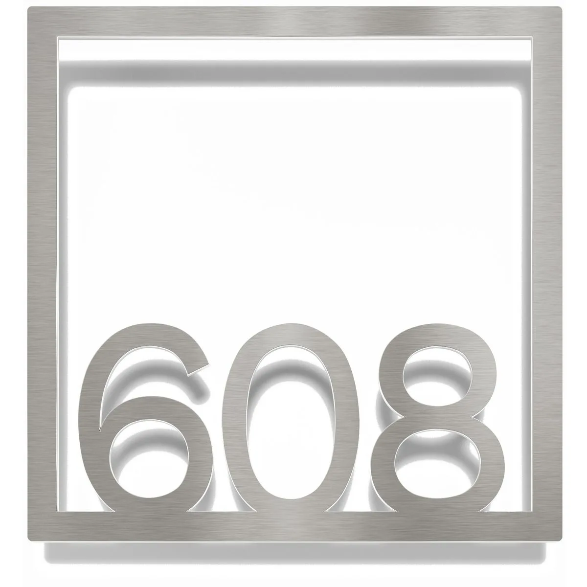 Edelstahl Zimmernummer / Design Z-04-XXX-E<span> - </span>608