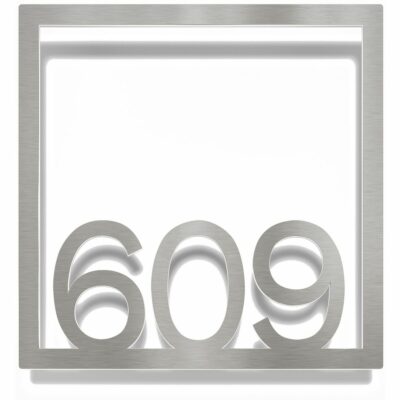 Edelstahl Zimmernummer / Design Z-04-XXX-E<span> - </span>609
