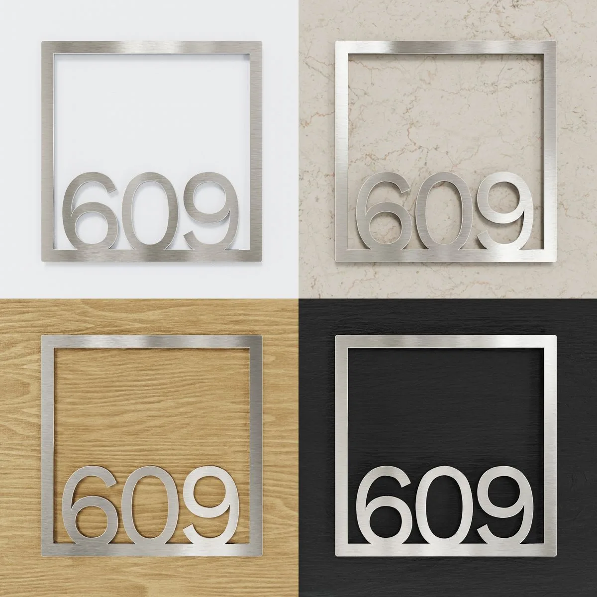 Edelstahl Zimmernummer / Design Z-04-XXX-E<span> - </span>609 – Bild 2