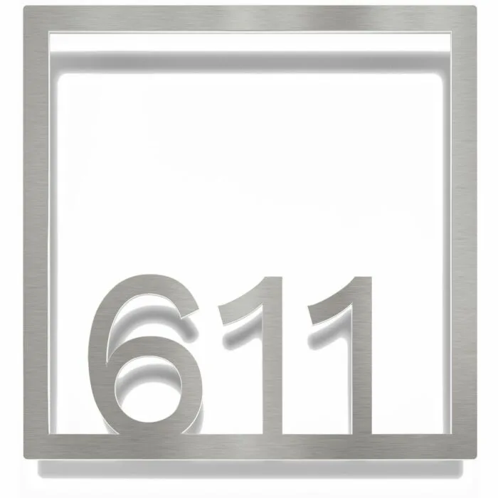 Edelstahl Zimmernummer / Design Z-04-XXX-E<span> - </span>611