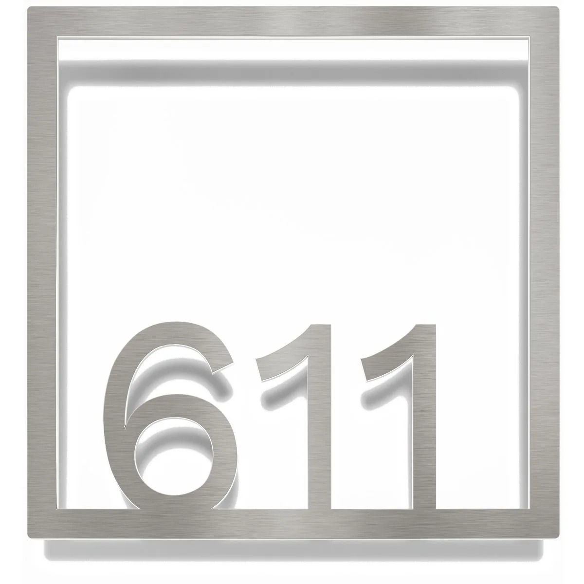 Edelstahl Zimmernummer / Design Z-04-XXX-E<span> - </span>611