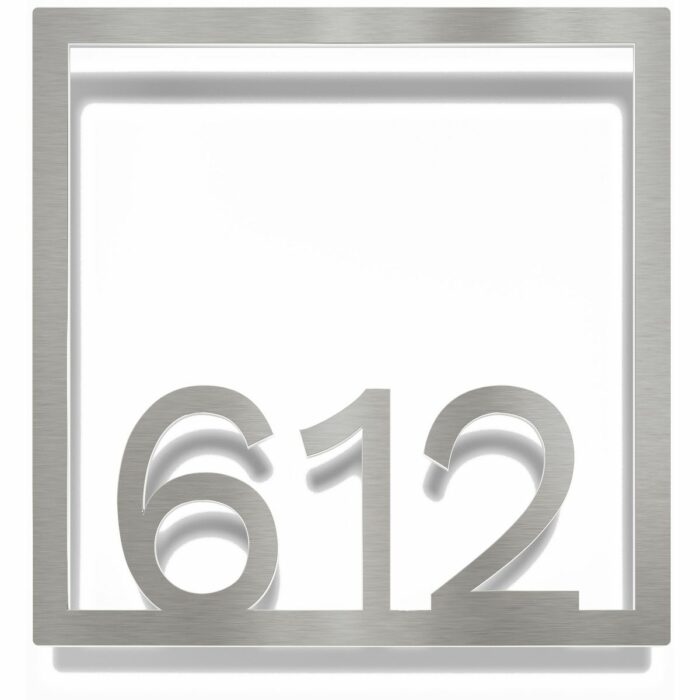 Edelstahl Zimmernummer / Design Z-04-XXX-E<span> - </span>612