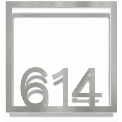 Edelstahl Zimmernummer / Design Z-04-XXX-E<span> - </span>614
