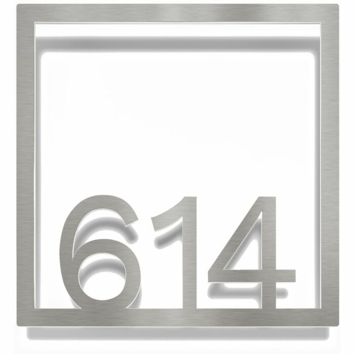 Edelstahl Zimmernummer / Design Z-04-XXX-E<span> - </span>614