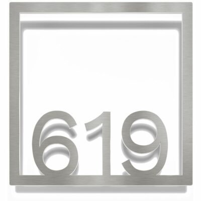 Edelstahl Zimmernummer / Design Z-04-XXX-E<span> - </span>619