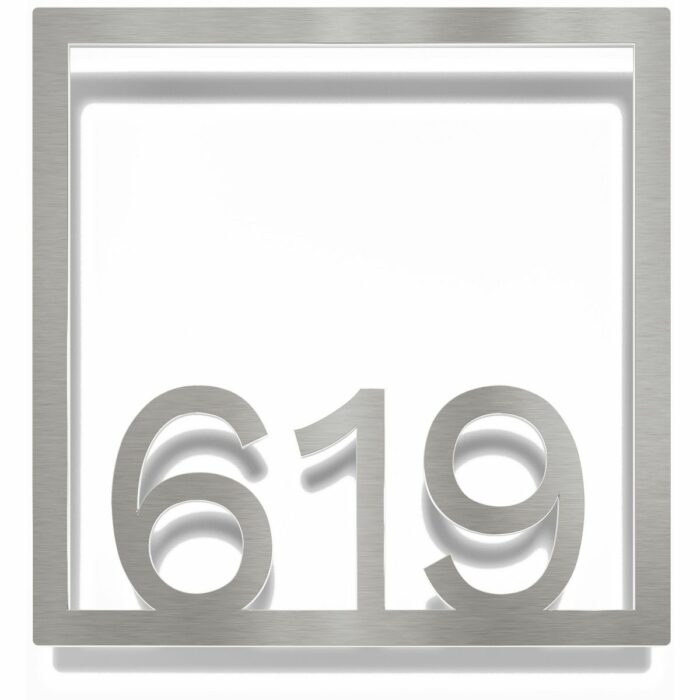 Edelstahl Zimmernummer / Design Z-04-XXX-E<span> - </span>619