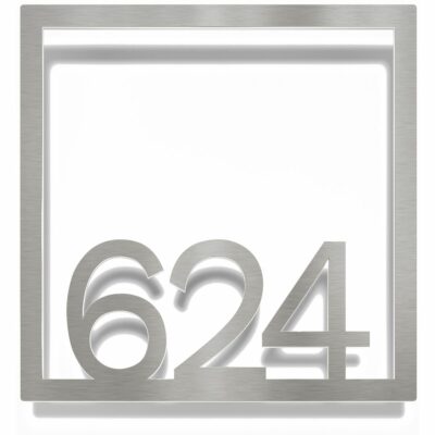 Edelstahl Zimmernummer / Design Z-04-XXX-E<span> - </span>624
